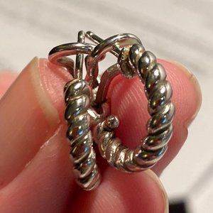 Judith Ripka twisted sterling hoops